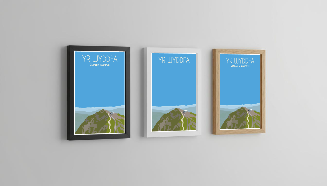 Yr Wyddfa, Snowdon Eryri National Park (Snowdonia) Welsh 3000's poster print