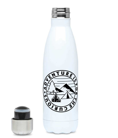 Adventure Is For The Curious - Plastic Free 500ml Water Bottle Pen and Ink Studios