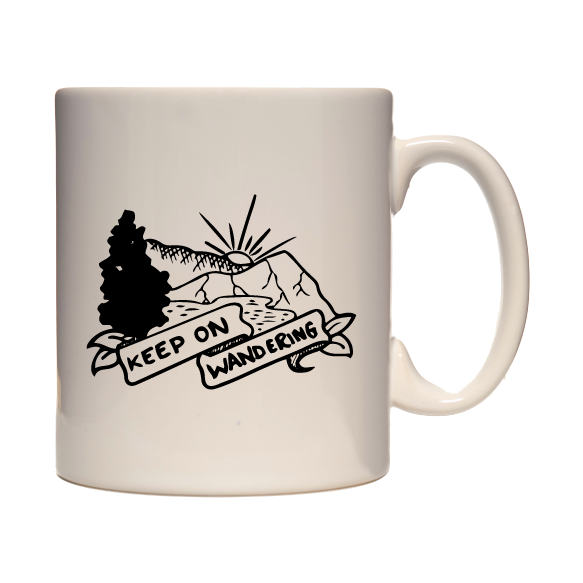 Adventure Mug - 330ml mug, hiking, cycling, surfing, walking, mountain Pen and Ink Studios
