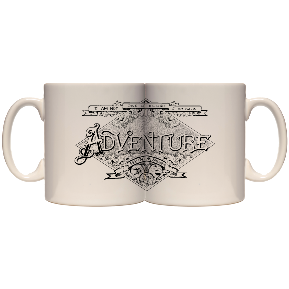 Adventure Mug - 330ml mug, hiking, cycling, surfing, walking, mountain Pen and Ink Studios