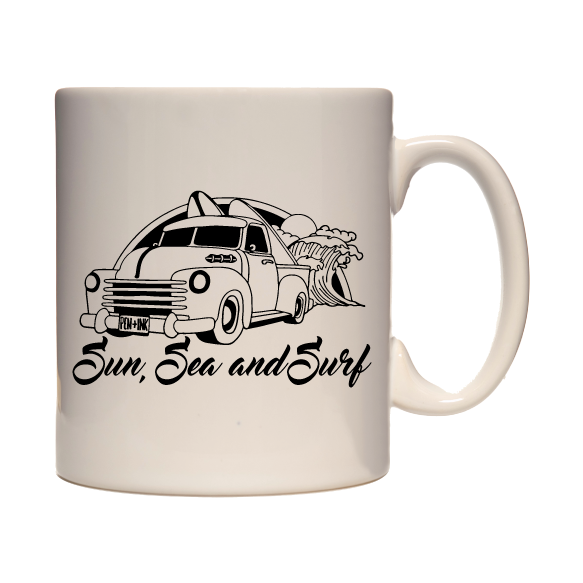 Adventure Mug - 330ml mug, hiking, cycling, surfing, walking, mountain Pen and Ink Studios
