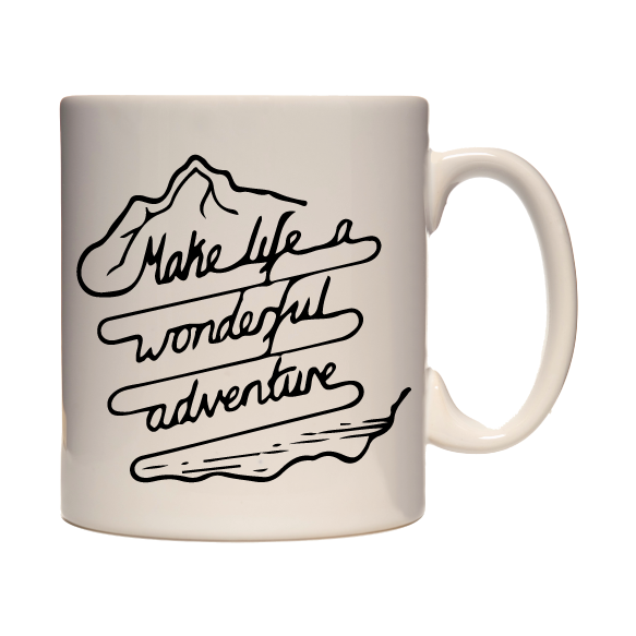 Adventure Mug - 330ml mug, hiking, cycling, surfing, walking, mountain Pen and Ink Studios