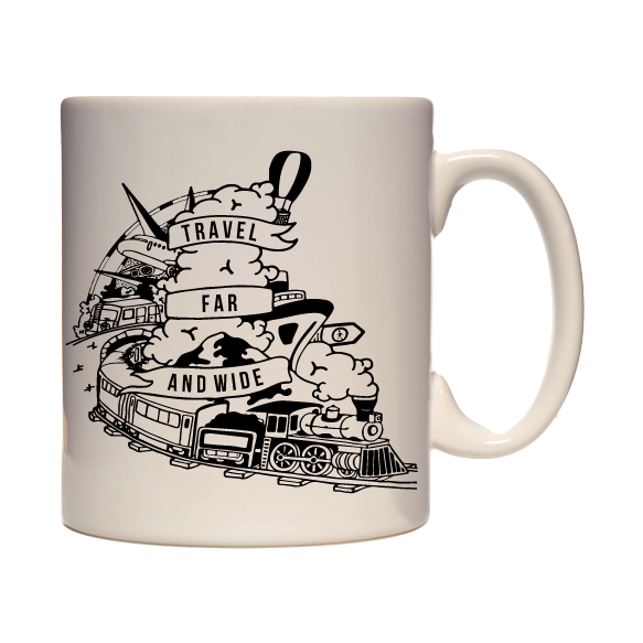 Adventure Mug - 330ml mug, hiking, cycling, surfing, walking, mountain Pen and Ink Studios