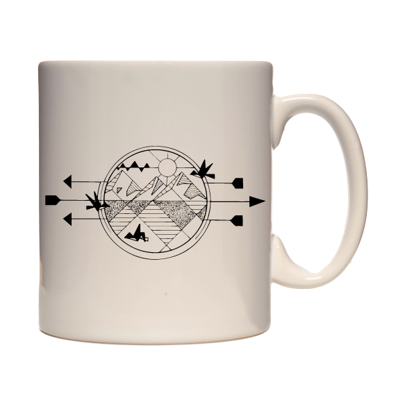 Adventure Mug - 330ml mug, hiking, cycling, surfing, walking, mountain Pen and Ink Studios