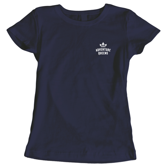 Adventure Queens logo women's t-shirt with small design