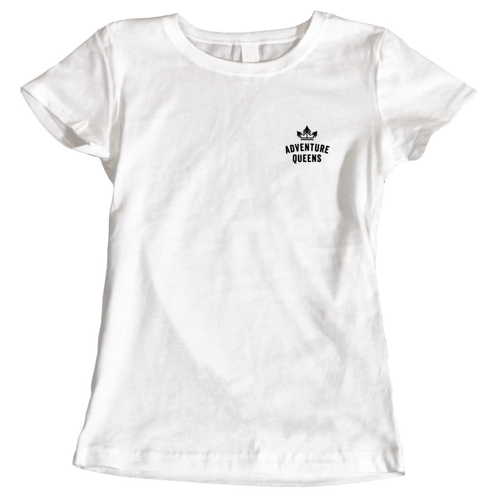 Adventure Queens logo women's t-shirt with small design