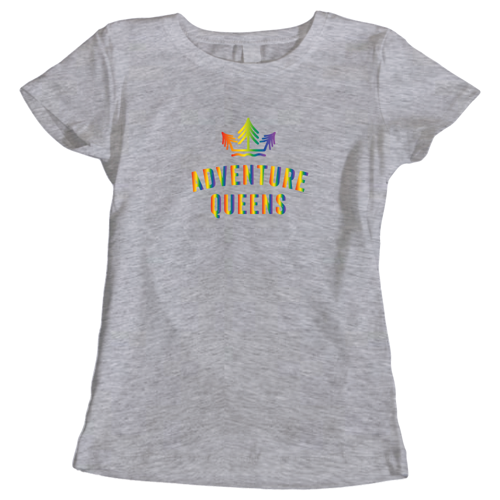 Adventure Queens Rainbow logo women's t-shirt