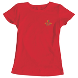 Adventure Queens Rainbow logo women's t-shirt with pocket design