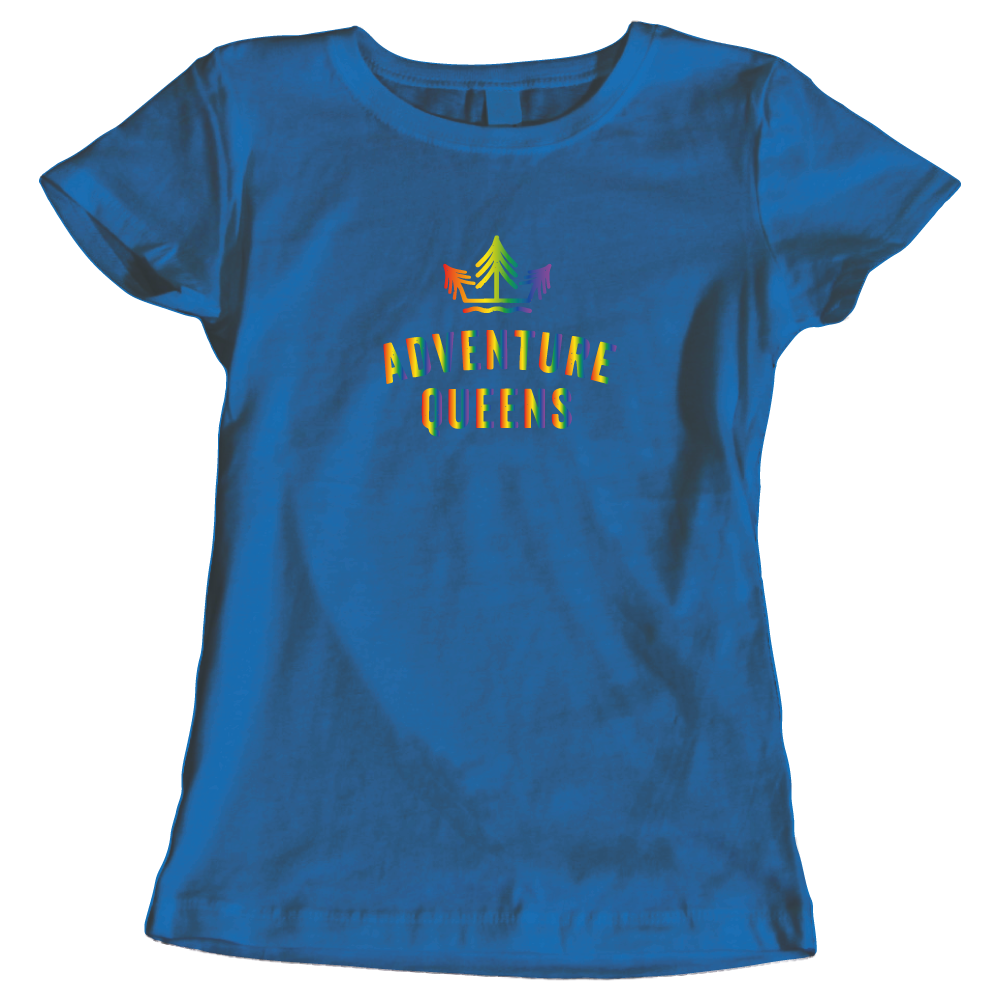 Adventure Queens Rainbow logo women's t-shirt