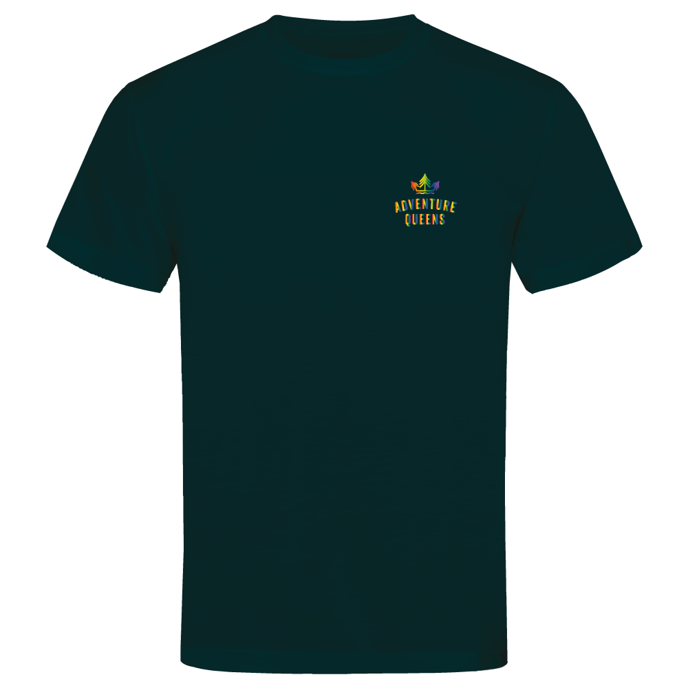 Adventure Queens Rainbow logo unisex t-shirt with pocket design