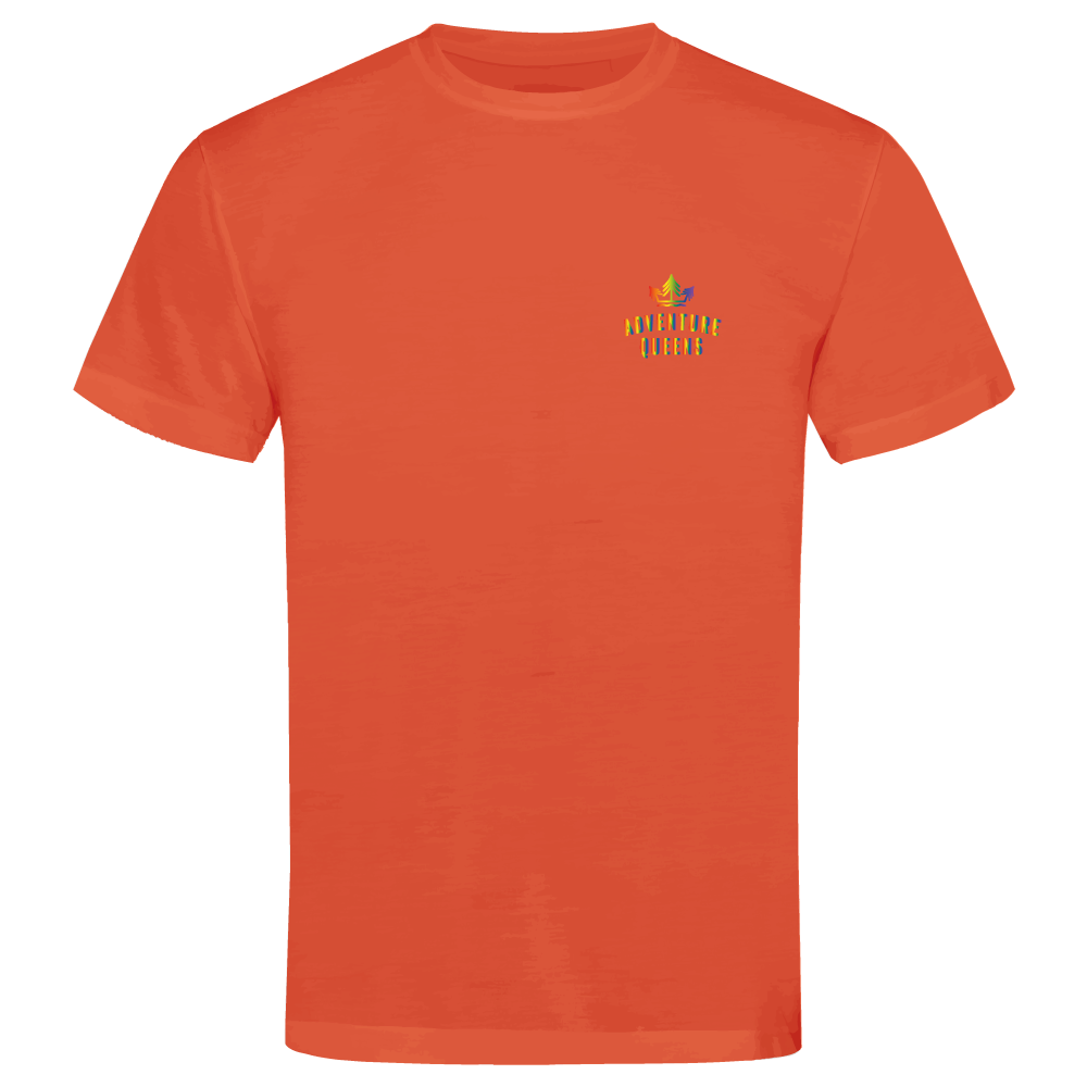 Adventure Queens Rainbow logo unisex t-shirt with pocket design