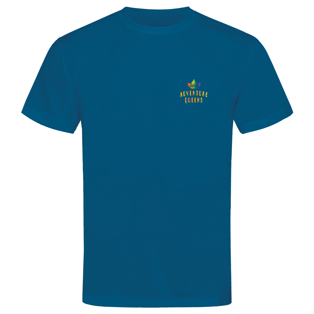 Adventure Queens Rainbow logo unisex t-shirt with pocket design