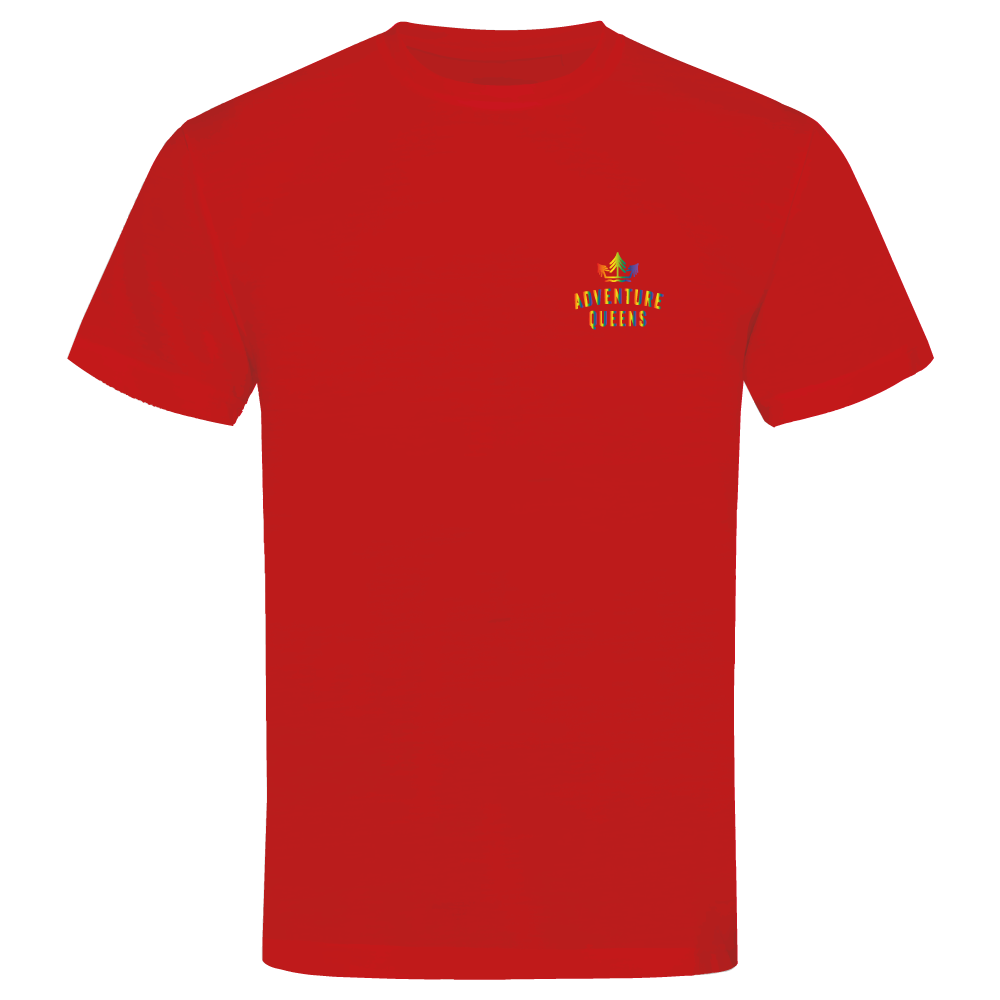 Adventure Queens Rainbow logo unisex t-shirt with pocket design