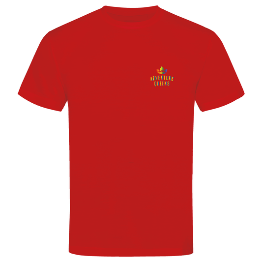 Adventure Queens Rainbow logo unisex t-shirt with pocket design