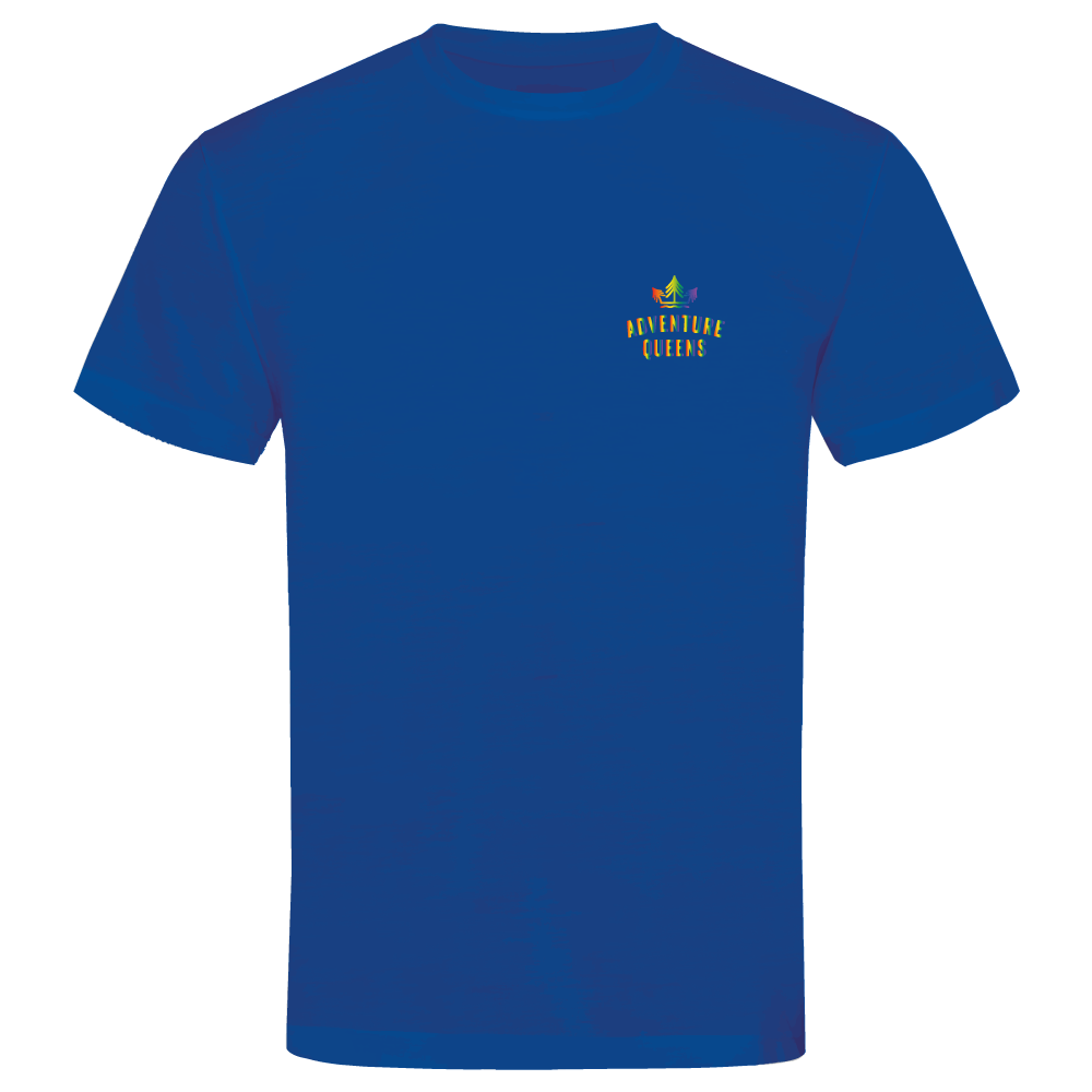 Adventure Queens Rainbow logo unisex t-shirt with pocket design