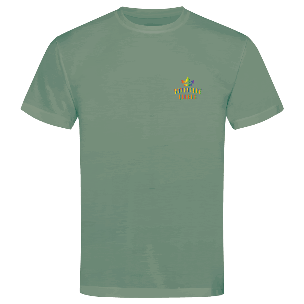 Adventure Queens Rainbow logo unisex t-shirt with pocket design