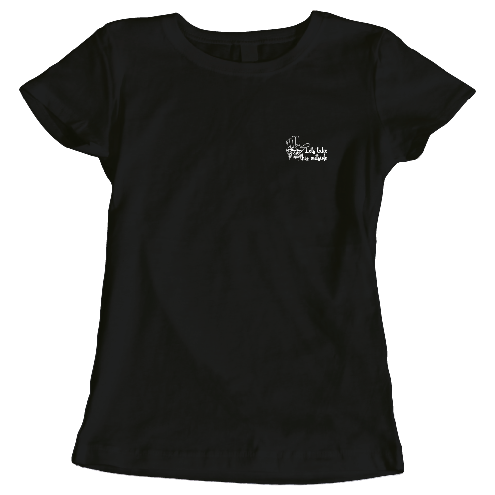 Adventure Queens Let's Take This Outside women's t-shirt with small design