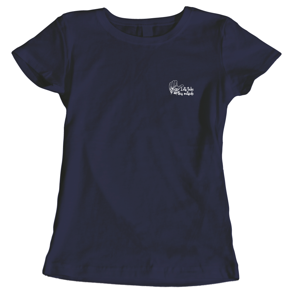 Adventure Queens Let's Take This Outside women's t-shirt with small design