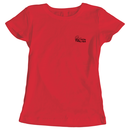 Adventure Queens Let's Take This Outside women's t-shirt with small design