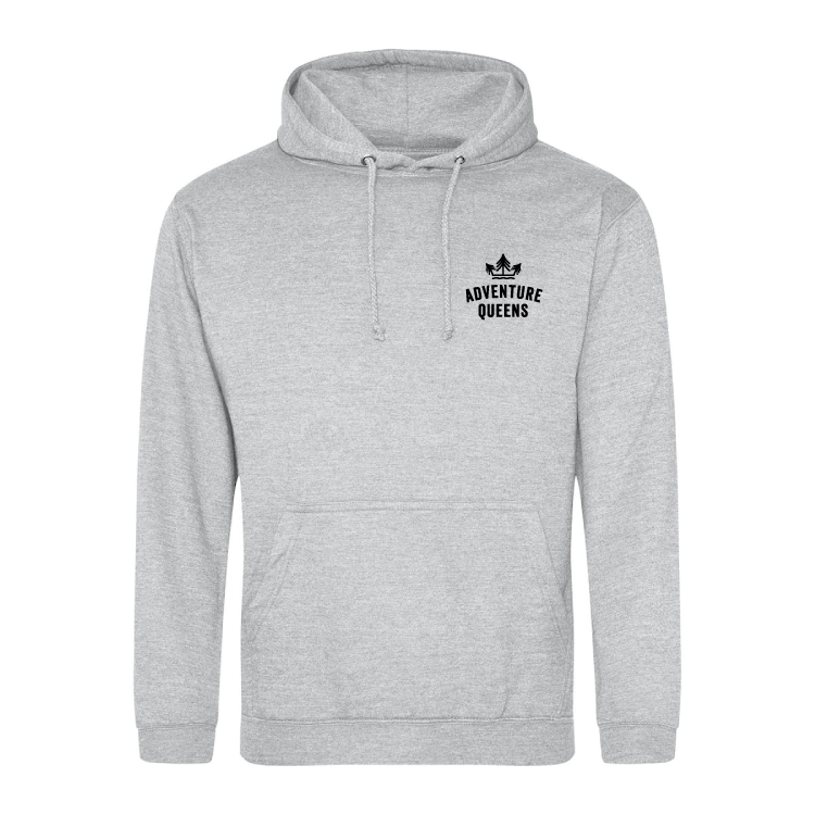 Adventure Queens logo unisex hoodie with pocket size design
