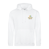 Adventure Queens Rainbow logo unisex hoodie with pocket size design