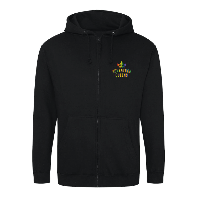 Adventure Queens Rainbow logo unisex zoodie with pocket size design