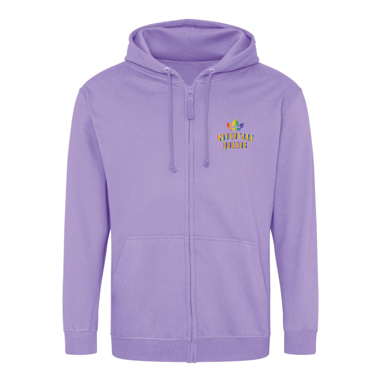 Adventure Queens Rainbow logo unisex zoodie with pocket size design