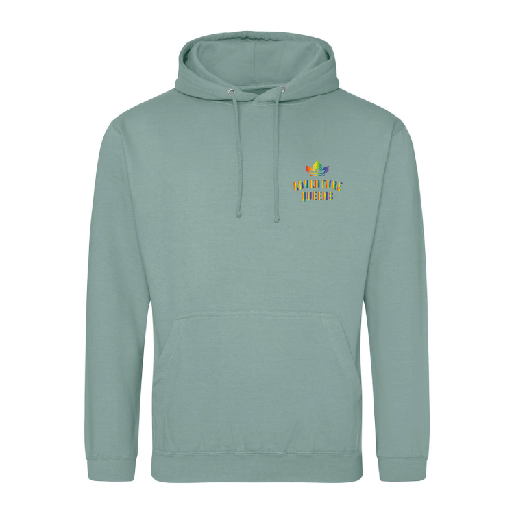 Adventure Queens Rainbow logo unisex hoodie with pocket size design