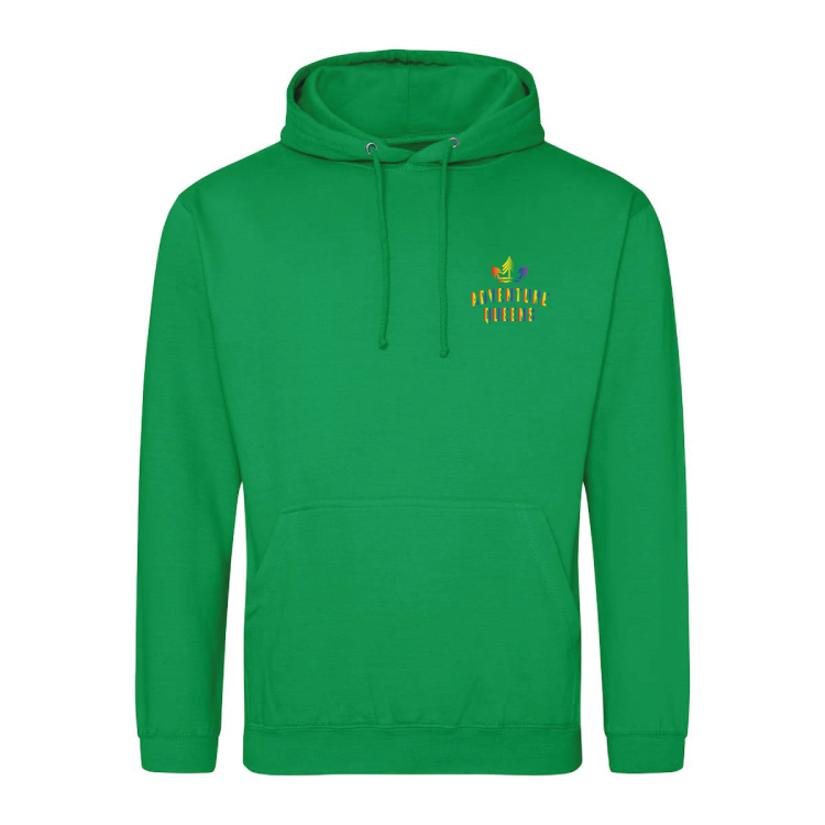Adventure Queens Rainbow logo unisex hoodie with pocket size design
