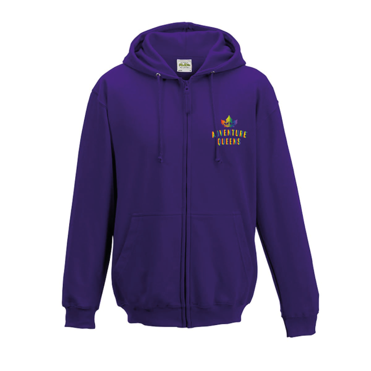 Adventure Queens Rainbow logo unisex zoodie with pocket size design