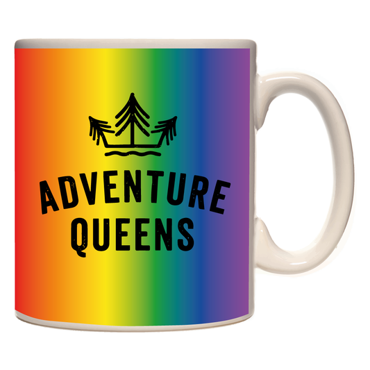 Adventure Queens Logo Rainbow Mug