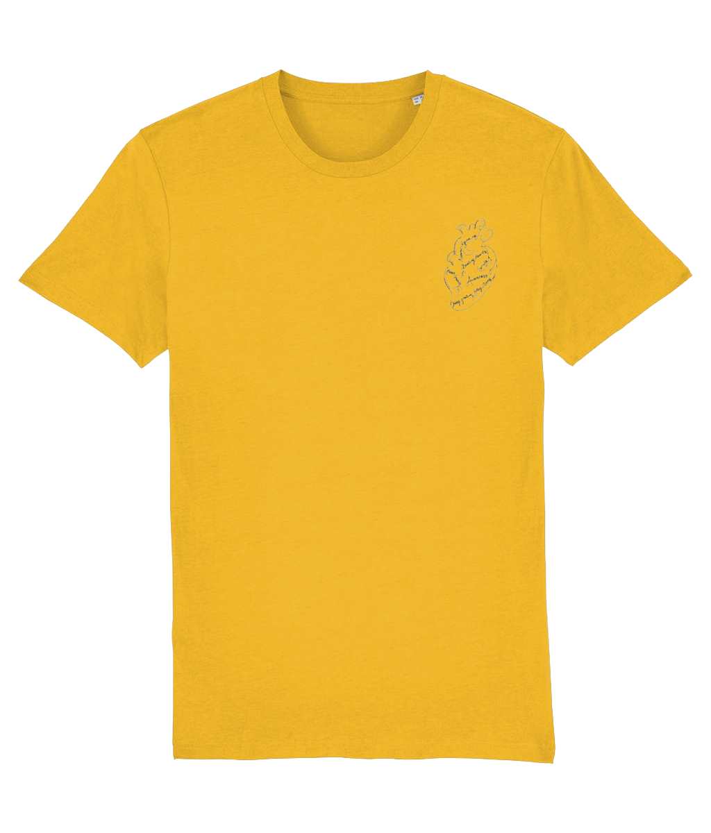Beating Hearts - Never Give up - Positive Vibes - Unisex T-shirt Pen and Ink Studios