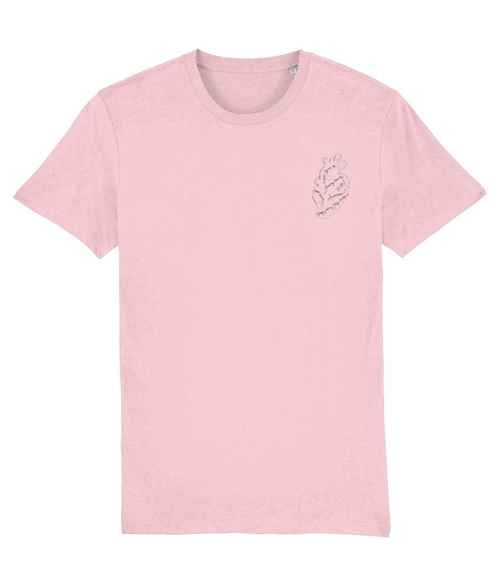 Beating Hearts - Never Give up - Positive Vibes - Unisex T-shirt Pen and Ink Studios