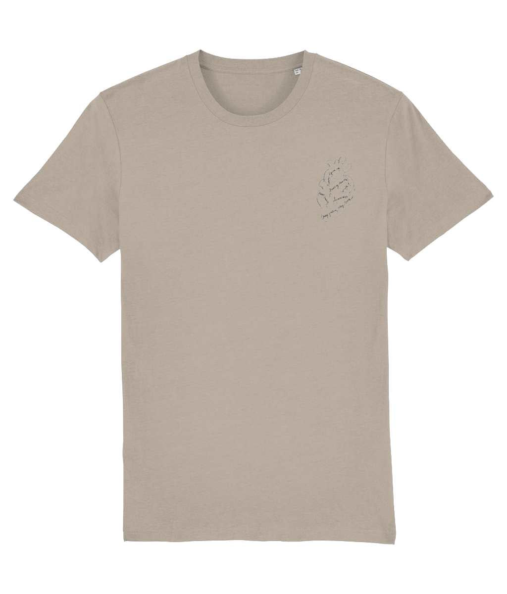 Beating Hearts - Never Give up - Positive Vibes - Unisex T-shirt Pen and Ink Studios
