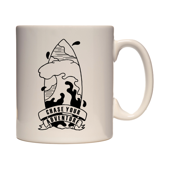 Adventure Mug - 330ml mug, hiking, cycling, surfing, walking, mountain, Mug, Pen and Ink Studios Adventure Clothing
