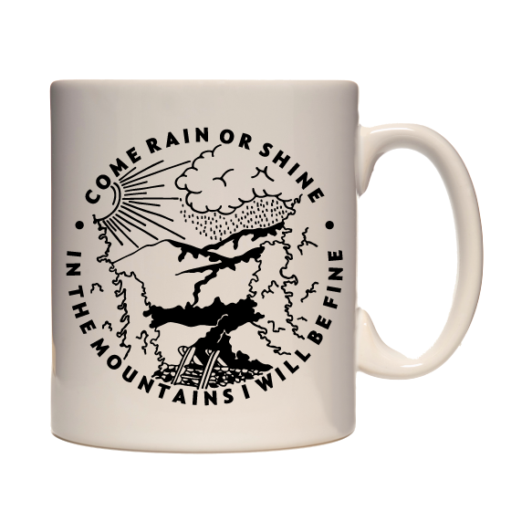 Adventure Mug - 330ml mug, hiking, cycling, surfing, walking, mountain, Mug, Pen and Ink Studios Adventure Clothing
