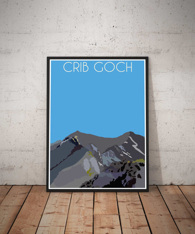 Crib Goch Welsh 3000's poster print Pen and Ink Studios
