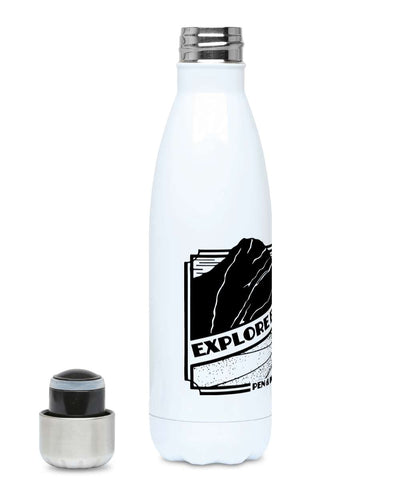 Explore Everything - Plastic Free 500ml Water Bottle Pen and Ink Studios