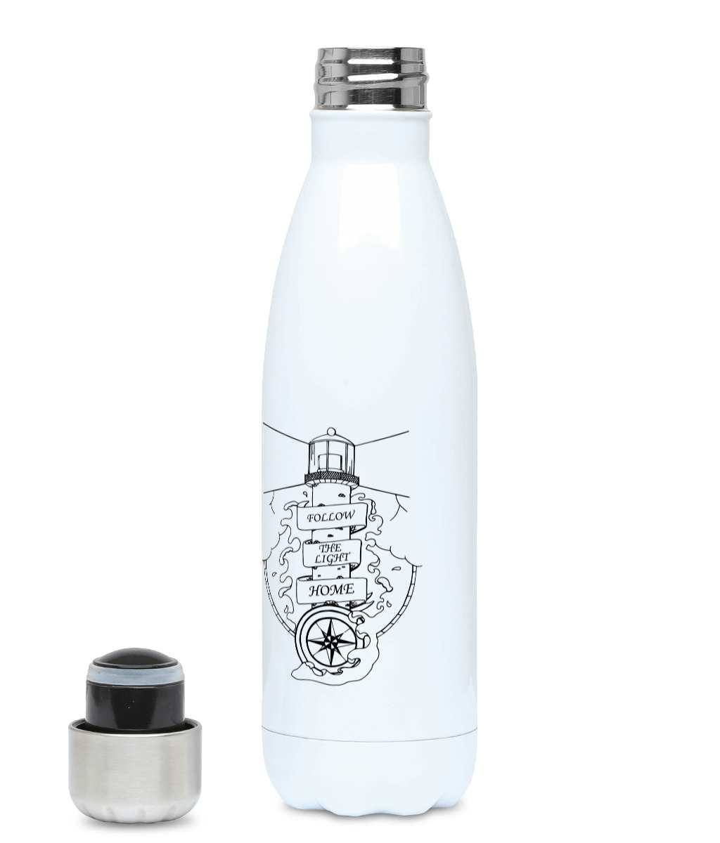 Follow The Light Home - Plastic Free 500ml Water Bottle Pen and Ink Studios