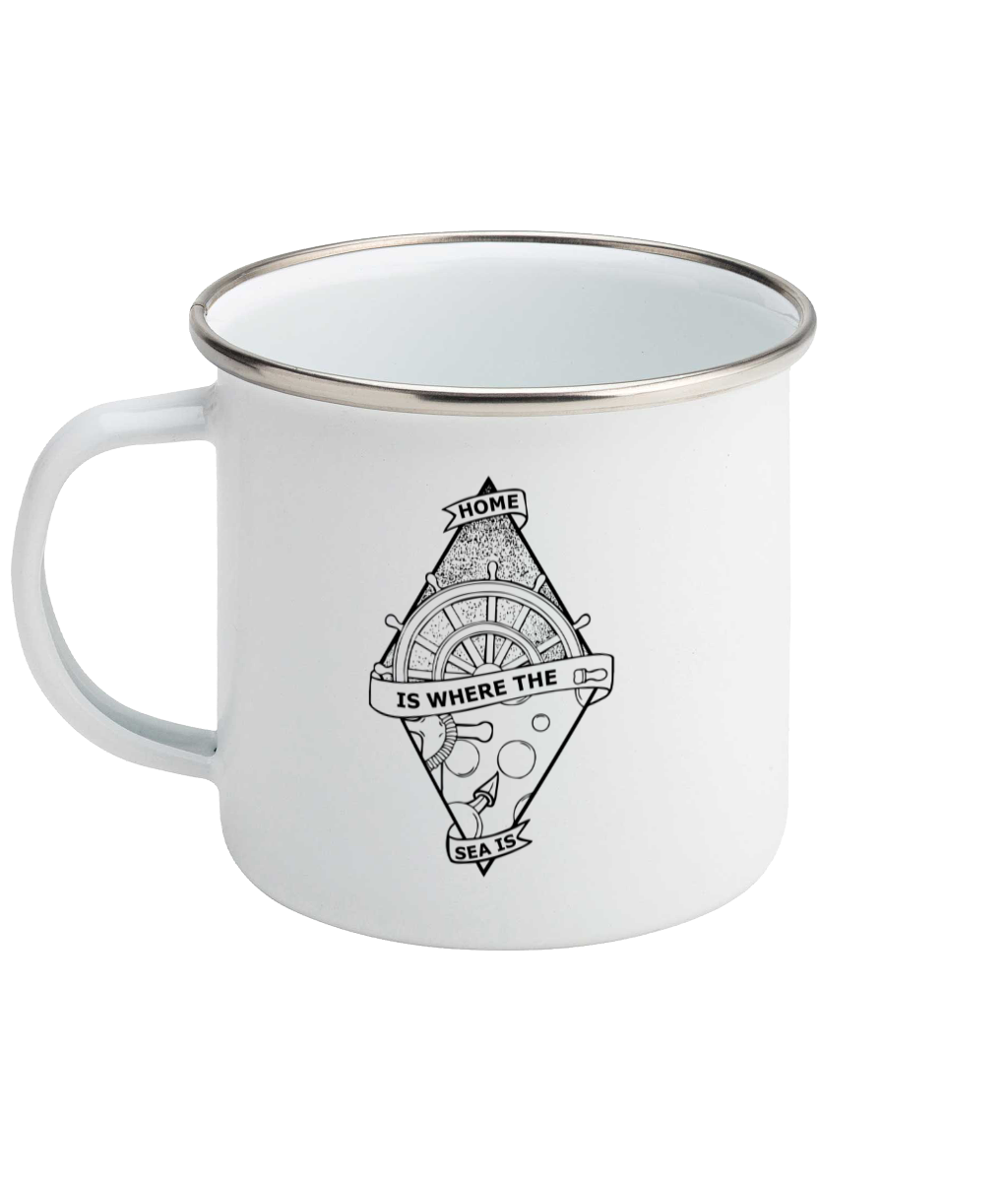 Home Is Where The Sea Is - Enamel Mug Pen and Ink Studios
