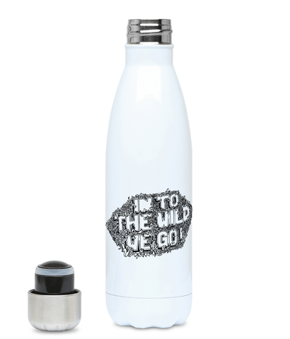 In To The Wild We Go - Plastic Free 500ml Water Bottle Pen and Ink Studios