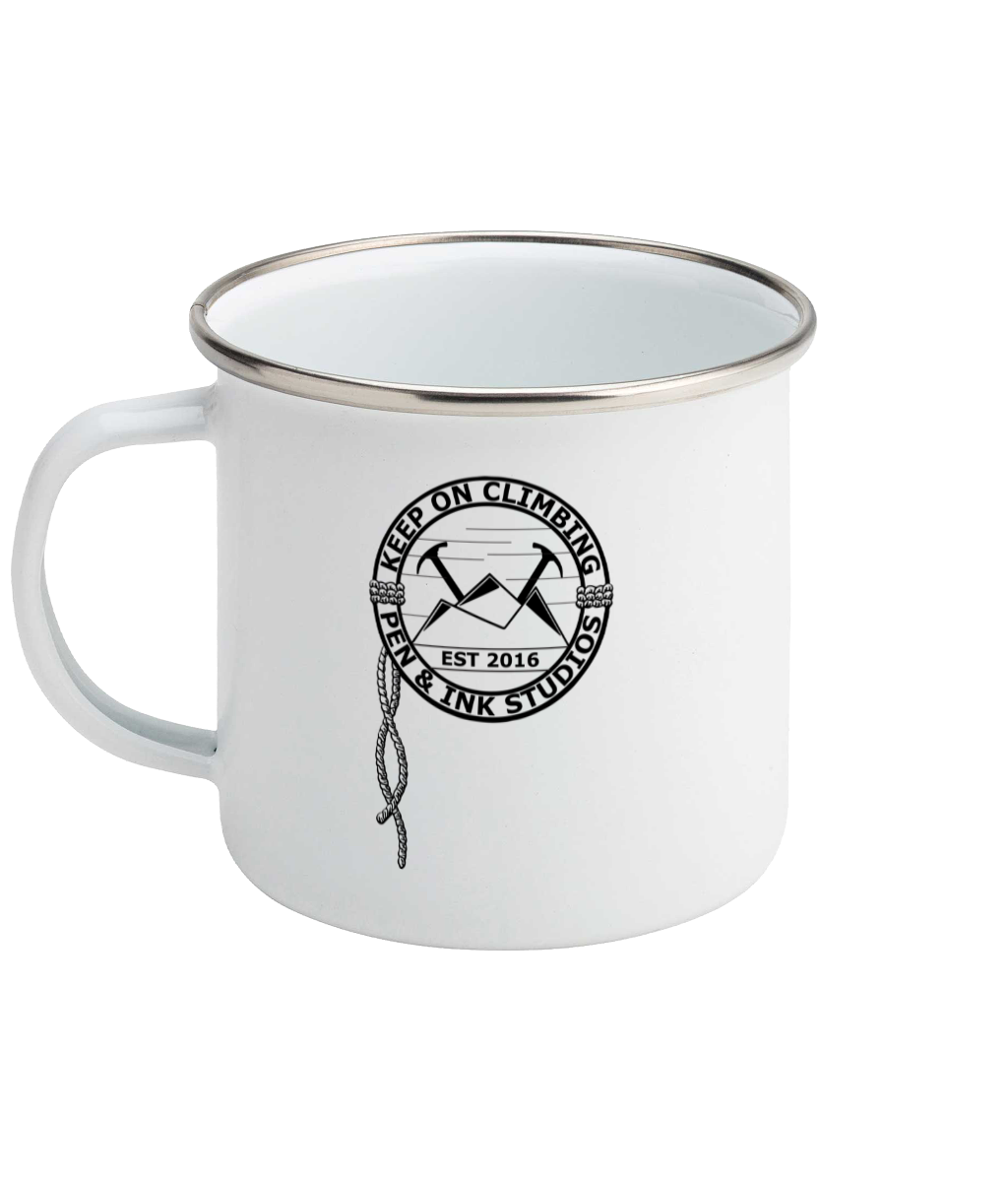 Keep On Climbing - Enamel Mug Pen and Ink Studios
