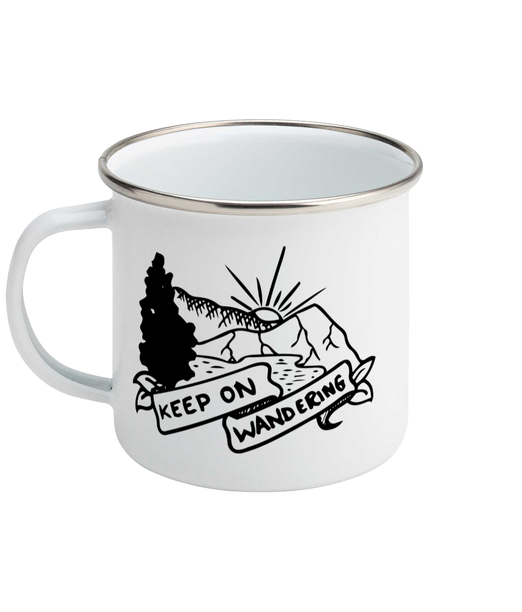 Keep On Wandering - Enamel Mug Pen and Ink Studios