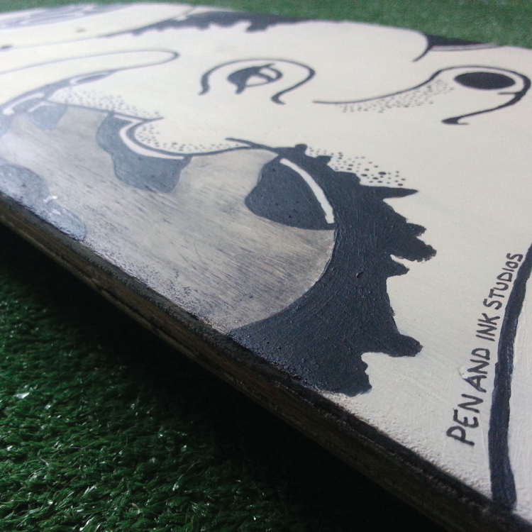 Limited Edition Skateboard - 1 of 1 - Octopus design - Skateboard, Skateboarding, Skateboarder Pen and Ink Studios