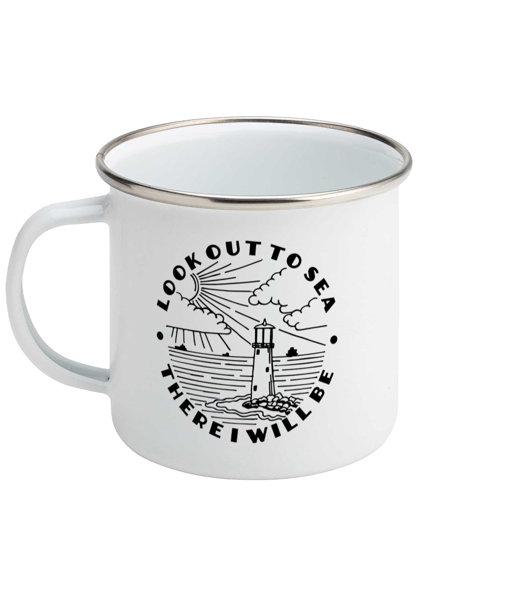 Look Out To Sea - Enamel Mug Pen and Ink Studios
