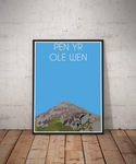 Pen Yr Ole Wen Welsh 3000's poster print Pen and Ink Studios