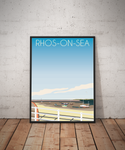 Portrait Lustre Art Print Travel---Vintage Style Travel Poster - Rhos-On-Sea Pen and Ink Studios