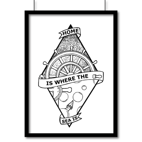 Portrait Matte Art Print - Home Is Where The Sea Is - Poster Pen and Ink Studios