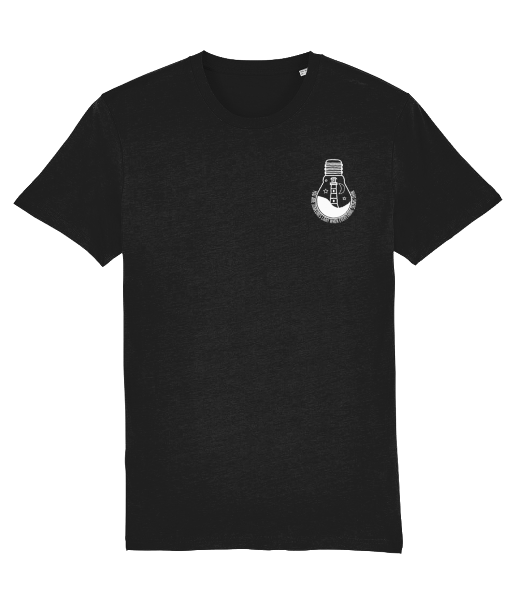 You are someone's light, lighthouse t-shirt in black Pen and Ink Studios